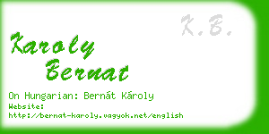 karoly bernat business card